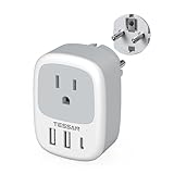 韓国 変換プラグ seタイプ TESSAN 海外 変換プラグ se コンセント 1個AC口 2USB-Aと1USB-Cポート 韓国 ドイツ フランス オランダ ハンガリー スペイン ヨーロッパなどへ海外旅行用便利グッズ