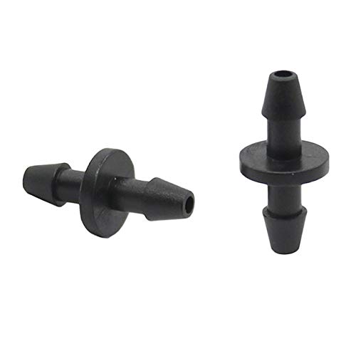 Kammas 3 mm Quick Connector Double Barbed Connector Agricultural Garden Irrigation Hose Fittings Industrial Cooling 1/8" Hose 300 Pcs - (Color: Black)