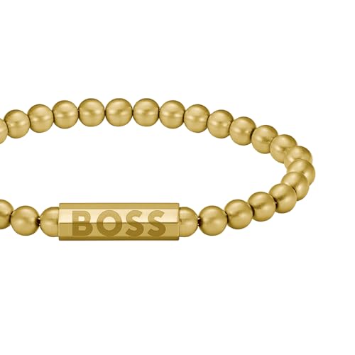 BOSS Jewelry Bracelet en Perles pour Homme Collection SPHERE en Or Jaune - 1580666M