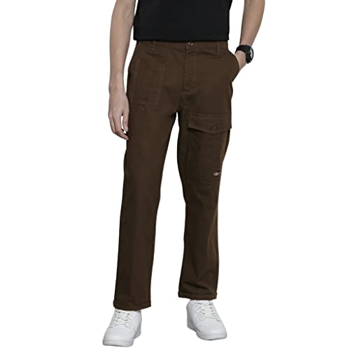 Image of The Indian Garage Co Men Relaxed Fit Solid Mid-Rise Trousers
