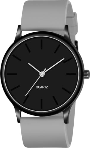 Image of Acnos Black Colour Dial with Softest Silicone Multi Colors Strap Analog Wrist Watch for Men Boys