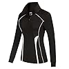 JACK SMITH Women Long Sleeve Polo Shirts Sports Athletic Shirts Dry Fit Golf Tennis Tops Zip Up Workout Shirts Black XL