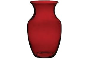 8" Decorative Glass Red Vase for Weddings and Home Decor