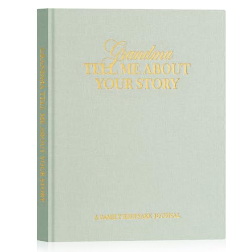 Lanpn Oma Erzähl Mir Deine Lebensgeschichte mit 260+ Fragen, Großmütter Erzähl mal Geschichte Buch, Erinnerungsbuch Grandma Life Story Journal, Muttertag Geburtstag Geschenk, Salbeigrün, Englisch