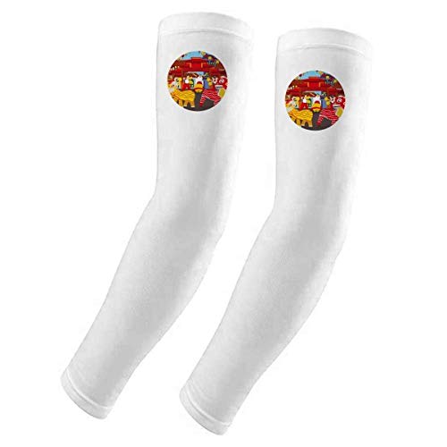 Manchons de bras protection UV Motif Lion Dance Chinois pour sport et activités en plein air