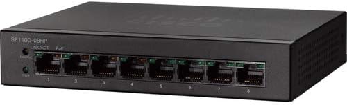 Cisco Remanufactured SF110D-08HP Desktop Switch with 8 Ports 32W 10/100 PoE, Cisco Small Business Product Limited Hardware Warranty (SF110D-08HP-NA-RF)