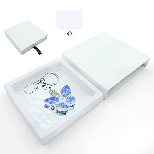 Oiixxv Butterfly Crystal Glass Prisms Car Key Charm For Women Mirror Hanging Ornaments Gift Backpack Charms For Girls Crystal Butterfly Car Charm Car Accessories #TOP5