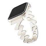 Starlight Quicksand Type Metal Bracelet Apple Watch Band for Women, Fashion Dressy Strap (Matte Starlight, 42MM / 44MM / 45MM / 49MM)