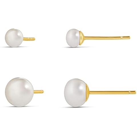 Amazon Essentials Freshwater Pearl Stud Set Cover