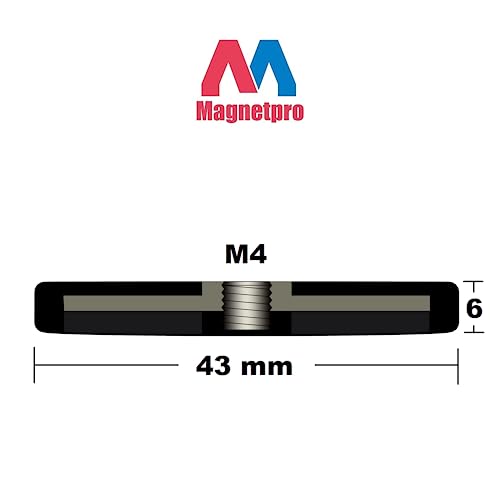 Magnetpro 4 Pieces Strong Rubber Coated Mounting Magnets Anti-Scratch, Over 15 KG of Adhesive Power, Magnetic Assembly Base for Light Strips and Additional Mirrors The Outdoor Area - Image 3