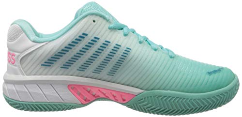 Image of K-Swiss Performance Women's Tennis Shoes, Blue (Aruba Blue /White /Soft Neon Pink 439), 6.5 UK