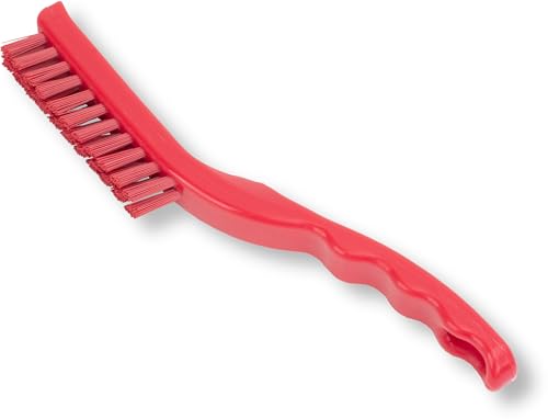 Image of SPARTA Detail Brush Grout Brush, Crevice Brush with Hanging Hole for Bathroom, Kitchens, Countertop, Plastic, 9 Inches, Red