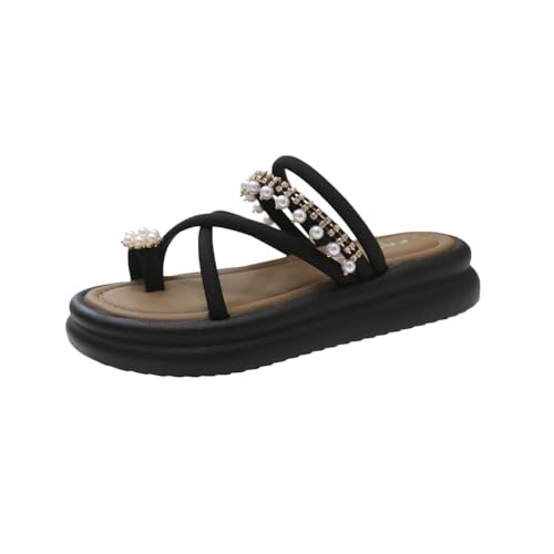 Women's Rhinestone Flower Decor Slide Sandals, Casual Clip Toe Summer Shoes, Comfortable Beach Shoes，Women's Footwear