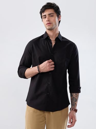 VASTRADO Jet Black Oxford Luxe Shirt - Image 6
