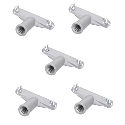 OSALADI 5pcs Handle Adapter for Broom Poles Broom Head Bracket Connecting Pole Handle Adapter Replacement Broom Head Adapter Silver Aluminum Alloy