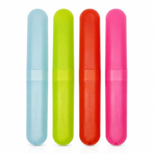 4 fundas de viaje para cepillo de dientes, soporte de plástico, almacena los cepillos limpios en vacaciones