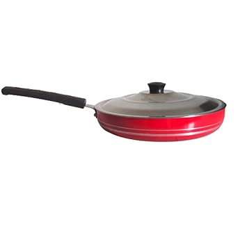 Vaishika Enterprisesv - Aluminium Non-Stick Special Non Stick Fry pan ,Flat Base Fry pan 24cm*3mm(3 Layer Coated)with lid