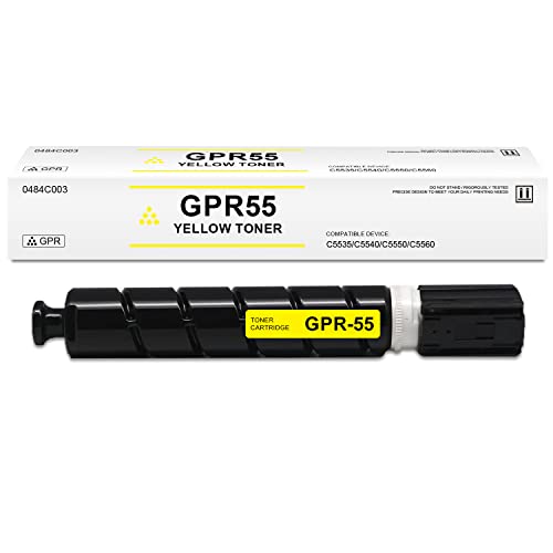 GPR-55 Yellow Toner Cartridge Compatible for Canon GPR55 0484C003 for ImageRunner Advance C5535i C5540i C5550i C5560i Printer