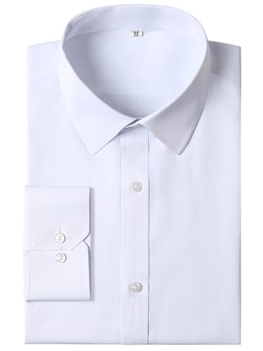 Men's Dress Shirts Regular Fit Solid Long Sleeve Wrinkle-Free Formal Shirt Business Casual Button Down Shirts4