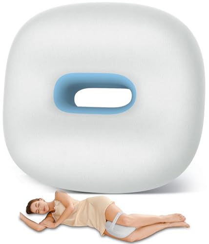 Knee Pillow for Side Sleepers, Memory Foam Leg Pillow for Side Sleeping, Between Legs Pillow for Hip and Back Pain Relief - Side Sleeper Pillow with Breathable Pillowcase and Elastic Strap