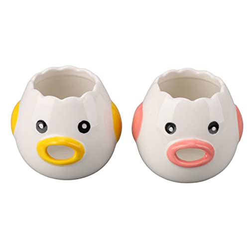 MOUMOUTEN Egg Separator, 2Pcs Ceramic Egg Separators, Mini Egg White and Yolk Separator for Kitchen Baking Small Tools, Egg Strainer