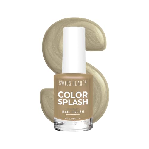Image of Swiss Beauty Color Splash Nail Polish - Long-Lasting, Glossy - 11 ML, Golden Nougat