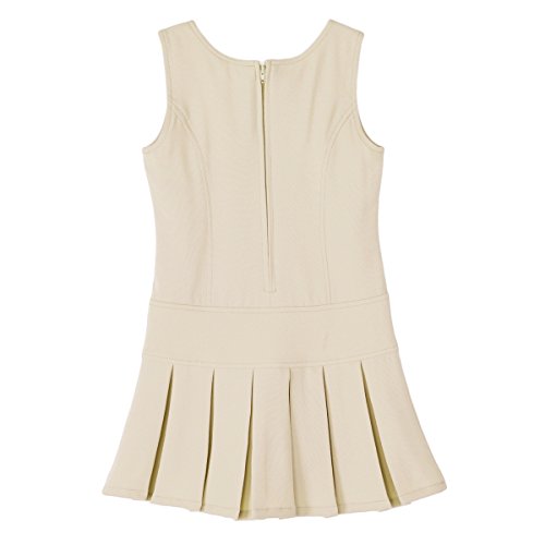 Bienzoe Girls School Uniform Jumper: Stretch Pleated Durable Kids Knee Length Sleeveless Dress3