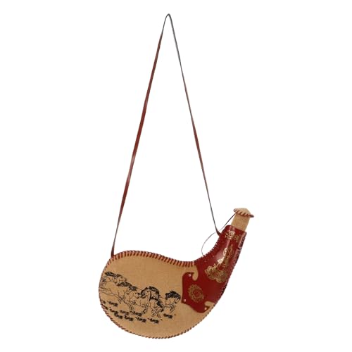 CONGARTENO Bota De Cuero Vintage para Vino Cantimplora De Agua Portátil para Camping y Al Aire Estilo Antiguo Sin Filtraciones