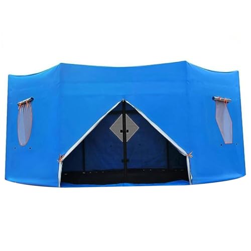 Auvent Trampoline 8 Pieds Imperméable Oxford avec Fenêtre pour 6 Poteaux Droits