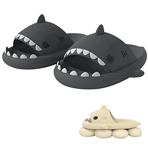 LELEBEAR Shark Slides Size 13 Men, Cloud Shark Slides Plus Size, Summer Beach Open Toe Shower Sandals for Women Men
