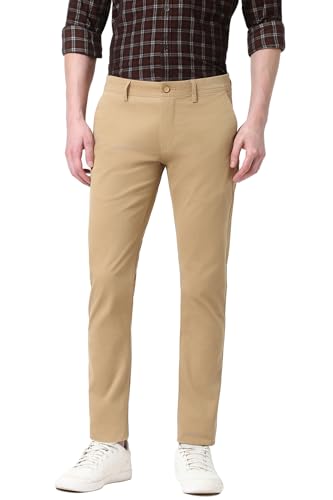 Image of Peter England Men's Skinny Fit Mid Rise Premium Casual Trouser Chinos