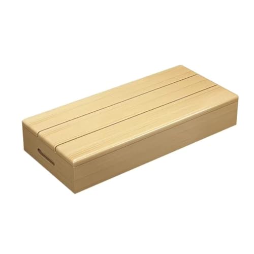 玄関踏み台 玄関台 足置き 足台 Rcuihak ベッドルーム バスルーム キッチン用 玄関 踏み台 木製 90cm 低床踏み台 滑り止めマット ひざ負担軽減 高齢者用 介護 玄関ステップ 脚立 (ナチュラルカラー,90*30*11cm)