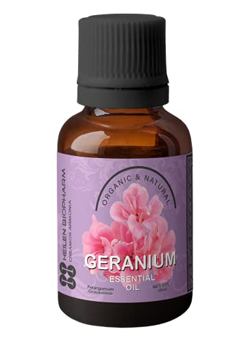 Image of Heilen Biopharm Geranium Essential Oil - 15 mL Per Bottle Pack of 1 (Pelargonium Graveolens) For Skin Nourishment & Insect Repellent