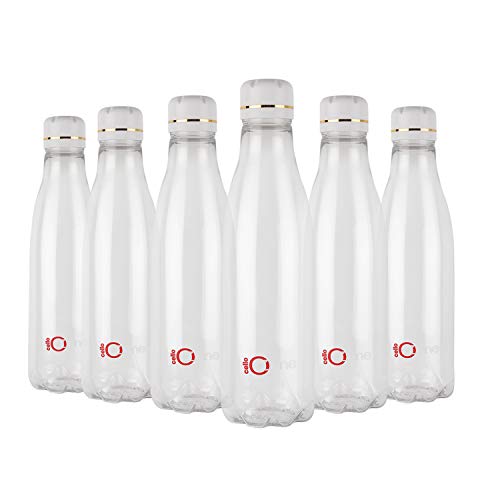 CELLO Ozone Premium Edition Plastic Fridge Water Bottle, Set of 6, 1000ml, Clear | Airtight Lid | Leak Proof & BPA Free | Ideal for Office, Sports, School, Travelling, Gym, Yoga