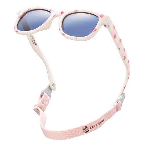 Image of COCOSAND Flexible Polarized Baby Sunglasses with Strap UV Protection for Toddler Infant Girl Boy Age 0-24 Months