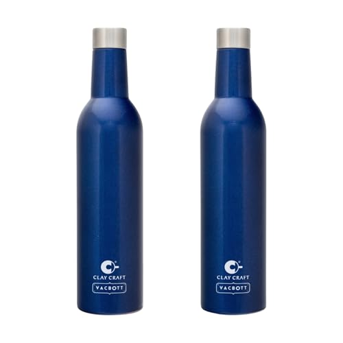 Image of Clay Craft Vacbott IVY Wine Double Walled|18 Hours Hot and 24 Hours|Cold Vacuum Insulated Flask Bottle|2 Piece, 760 ml Steel Bottles for Travelling|BPA-Free|BIS Certified|1Year Limited Warranty