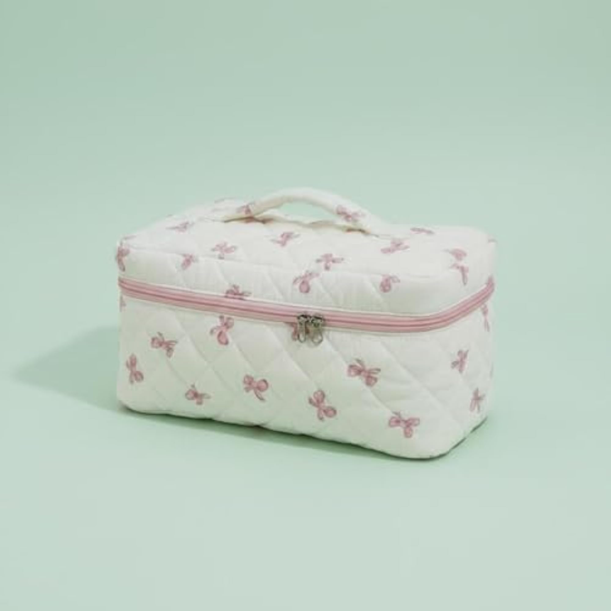 Women's Large Capacity Floral Makeup Pouch with Compartments