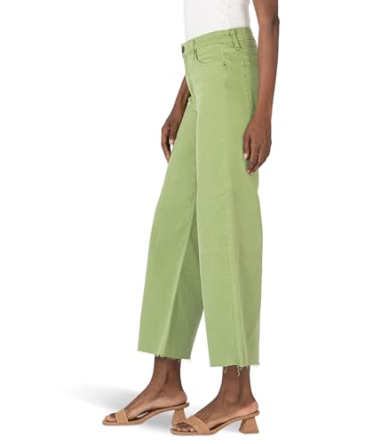 KUT from the Kloth Women's Meg High-Rise Fab Ab Wide Leg Raw Hem in Fire4