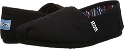 a dark blue TOMS shoe