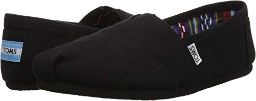 TOMS Women's Classic Alpargata Slip-On Shoe Black On Black Canvas 8 M