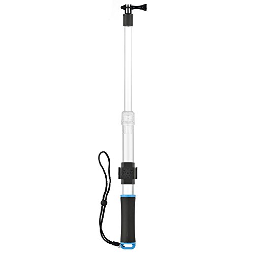 XSHOT SHOOT Waterproof Selfie Stick for GoPro HERO 6/5/4/3+/3/ HERO(2018)/Fusion AKASO Transparent Extension Float Floating Monopod with Remote Clip for Campark AKASO DBPOWER Crosstour FITFORT Cameras(Blue