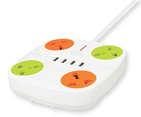 Buy TP TROOPS Anti Static Plug 4 Outlet, and 3.4 amp 4 USB Ports ...
