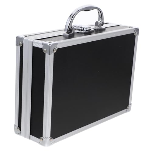 FRCOLOR Aluminum Alloy Tool Case Portable Multifunctional Briefcase for Men Hard Shell Storage Toolbox with Handle Capacity Organizer for Home Office Travel and Business Trips
