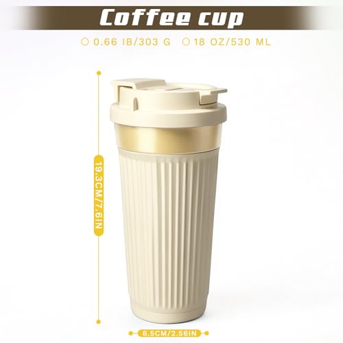 Image of Vacuum Insulated Stainless Steel Travel Coffee Mug,Leak Proof Cup with Lid | 304 stainless steel mug with vacuum insulation, leak proof lid, silicone grip and car cup holder friendly design