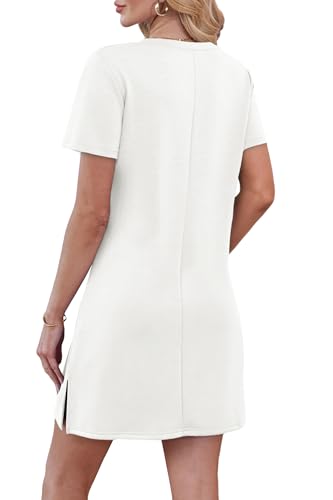Image of RUMIA Summer Dresses for Women 2026 V-Neck Casual Sundresses T-Shirt Dress