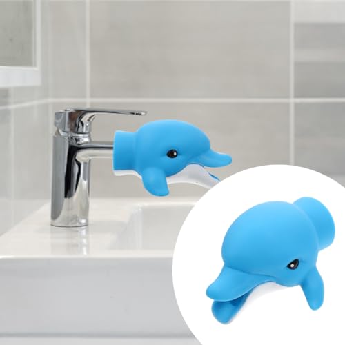 Image of Ipetboom Kids Faucet Extender Cartoon Sink Spout Guide Baby Hand Washing Tool Portable Vinyl Design 4.13X3.34X2.55 Inches Safe Toddler Bath Accessory