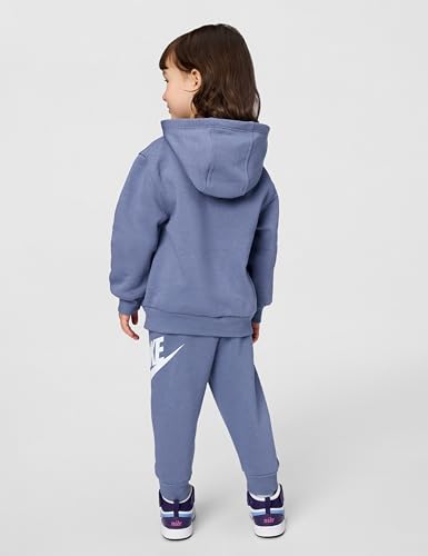 Image of Nike Kids' Sportswear Club Fleece Pullover Hoodie and Joggers 2-Piece Outfit Set (Large Swoosh Logo)