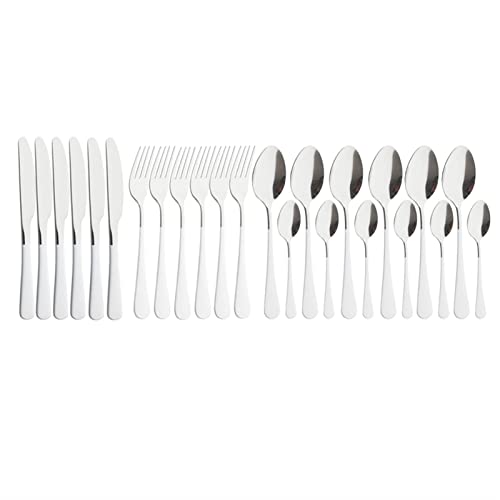 Ensemble de vaisselle en acier inoxydable bicolore avec couteaux fourchettes cuillères
