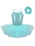 Freebily Vestido Lentejuelas de Danza Ballet para Niña Maillot Brillante Vestido Princesa de Ballet Gimnasia Patinaje Artístico Disfraz de Bailarina Fiesta Turquesa B 5-6 años