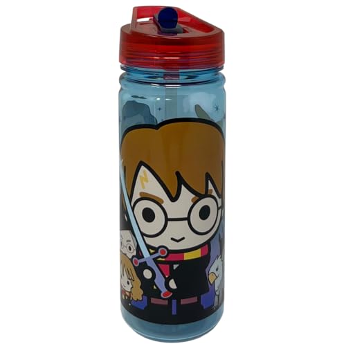 CARTOON Botella de agua Tritan Harry Potter versión chibi ecozen con boquilla plegable para niños 580 ml BPA Free